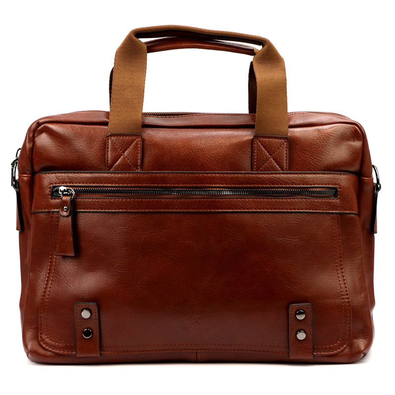 BRICIOLE duża męska torba teczka skóra eko na dokumenty do pracy z paskiem