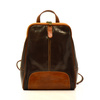 Florence Miejski Damski plecak skóra naturalna z kieszeniami na suwak