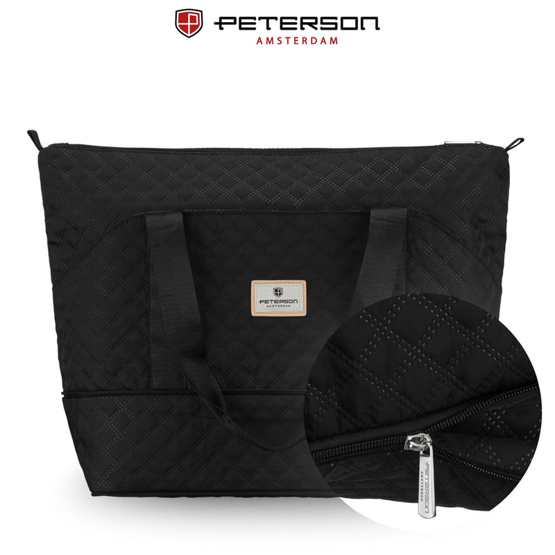 Czarna, treningowa torba wykonana z poliestru, jednokomorowa - Peterson