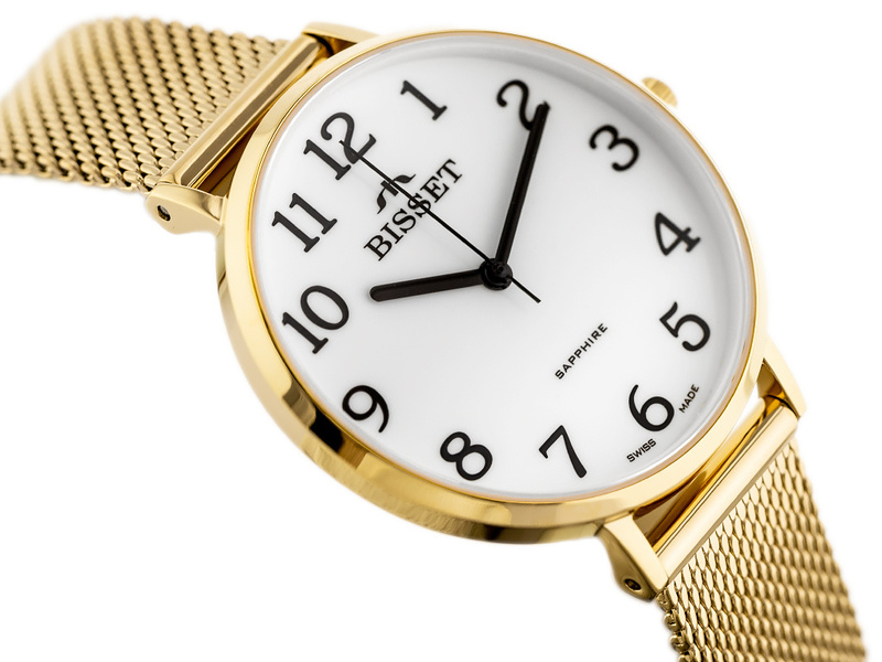 ZEGAREK DAMSKI BISSET BSBF32 (zb581e) - SZAFIROWE SZKŁO