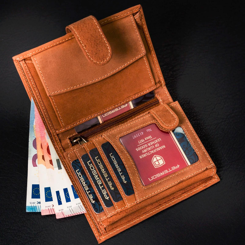 Skórzany męski portfel Peterson PTN 333Z 2-1-5