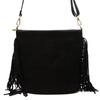 Vera Pelle damska listonoszka skóra naturalna zamszowa torebka z frędzlami