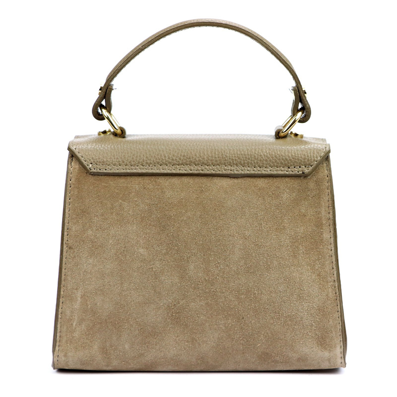 Vera Pelle mały damski kuferek skórzana torebka na ramię z paskiem