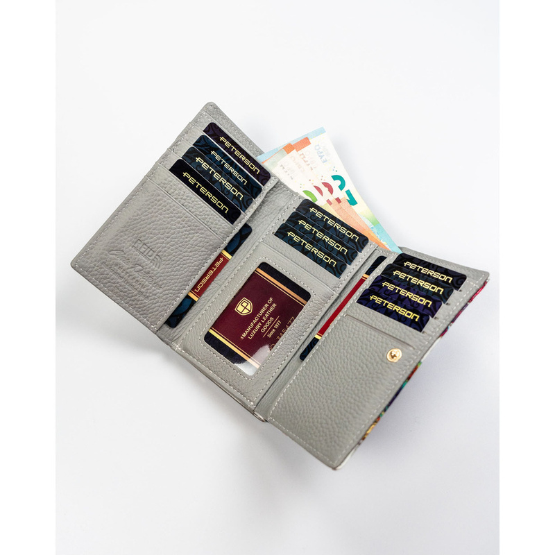 skóra naturalna + Damski portfel ze skóry ekologicznej Peterson PTN PH23-LFL