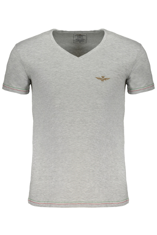 SZARY T-SHIRT MĘSKI Z KRÓTKIM RĘKAWEM ERONAUTICA MILITARE