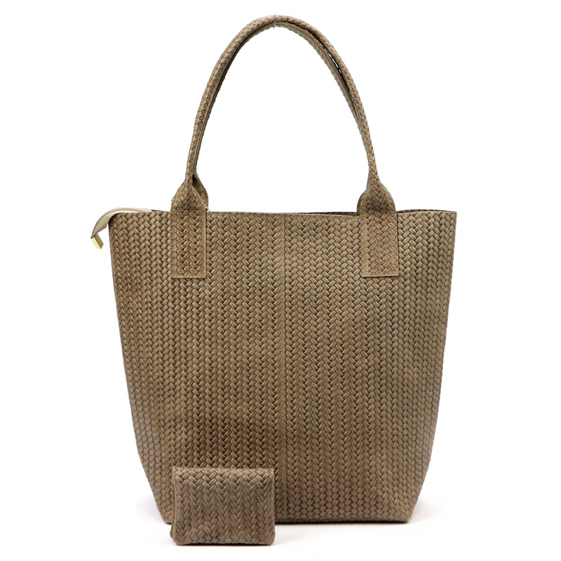 Vera Pelle damska shopperbag z dwoma etui torebka portfel skóra naturalna