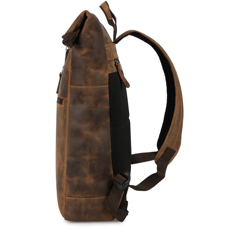 Plecak skórzany na laptopa 15,6 biznesowy duży A4 pojemny brązowy premium Beltimore N19