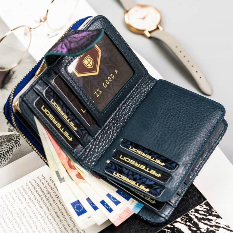 Skórzany damski portfel Peterson PTN 425214-ONBF