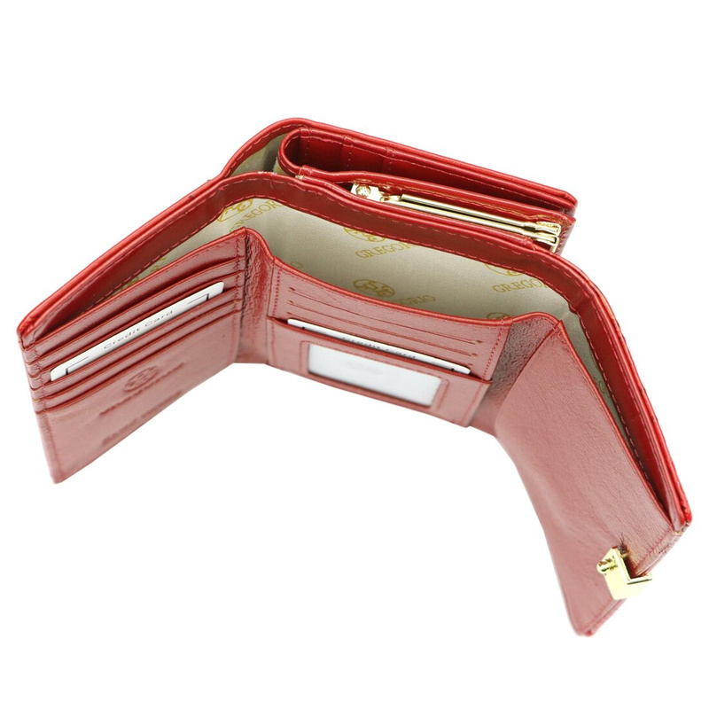 skóra naturalna + Damski portfel ze skóry ekologicznej Gregorio GL-108