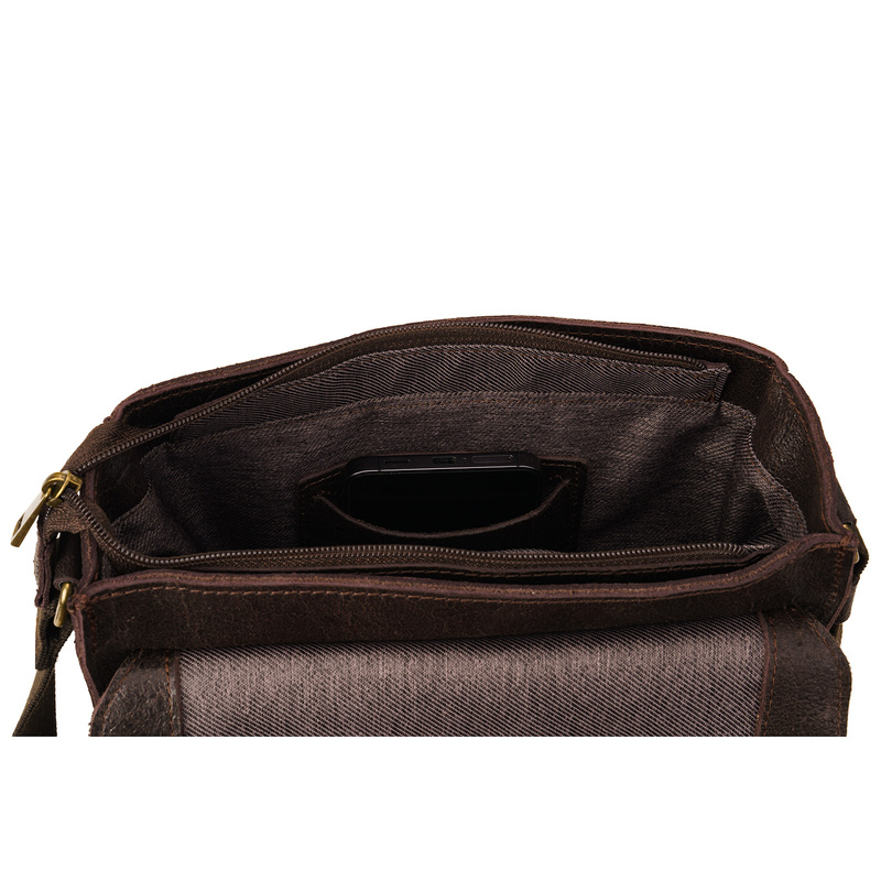 Męska torba skórzana vintage z kieszonką TM240s228
