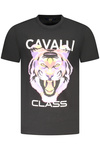 KOSZULKA CAVALLI CLASS Z KRÓTKIM RĘKAWEM MĘSKA CZARNA