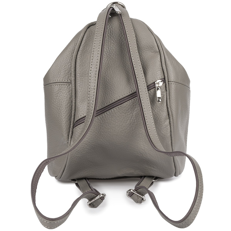 Jasnoszary Plecak damski skórzany torebka 2w1 Beltimore 019