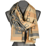 Szary Duży Szalik Damski bawełniany ciepły szal jesień RE-70