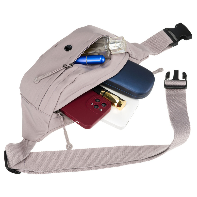 Praktyczna nerka damska na biodra wykonana z poliestru w kolorze lila - Peterson