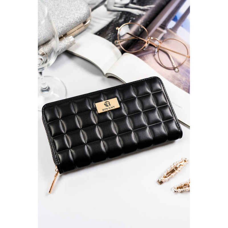 Duży damski pikowany elegancki portfel od Rovicky