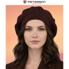 Brązowy, stylowy beret damski wykonany z akrylu - Peterson