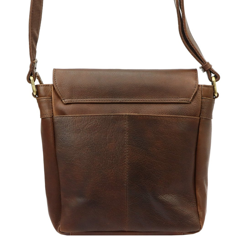 Nordee Saszetka męska z kieszeniami ze naturalnej skóry regulowany pasek