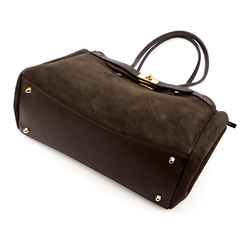 Camilla damska torebka na ramię zamszowa skóra naturalna shopperbag