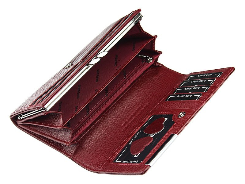 Gregorio damski portfel skóra naturalna podłużny klasyczny skóra krokodyla