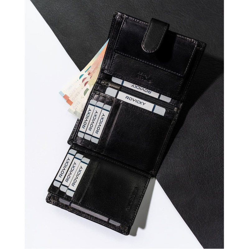 Elegancki portfel męski z ochroną RFID od Rovicky