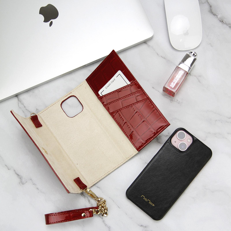 MiaMore case skóra naturalna IPHONE 12 etui na telefon skóra krokodyla