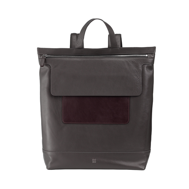 DuDu duży plecak na co dzień do pracy skóra naturalna z kieszeniami