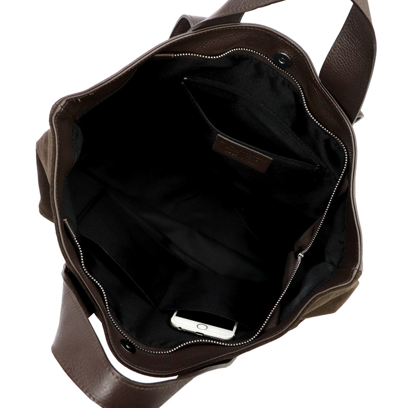 zamsz + Damska torebka ze skóry naturalnej Luka 25-077