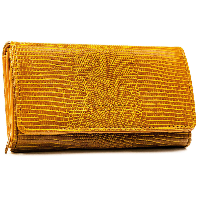 Brązowy portfel damski ze skóry ekologicznej z kieszonką zewnętrzną - 4U Cavaldi