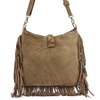 Luka Listonoszka damska skórzana z frędzlami boho torebka na ramię