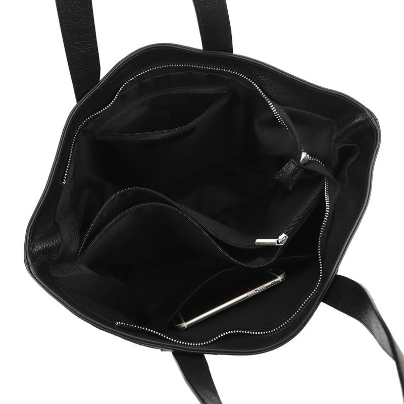 Luka Duża dwukomorowa damska shopperbag pleciony wzór torebka na ramię