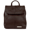 Brązowy plecak skórzany damski POLSKI B5 z klapą S41