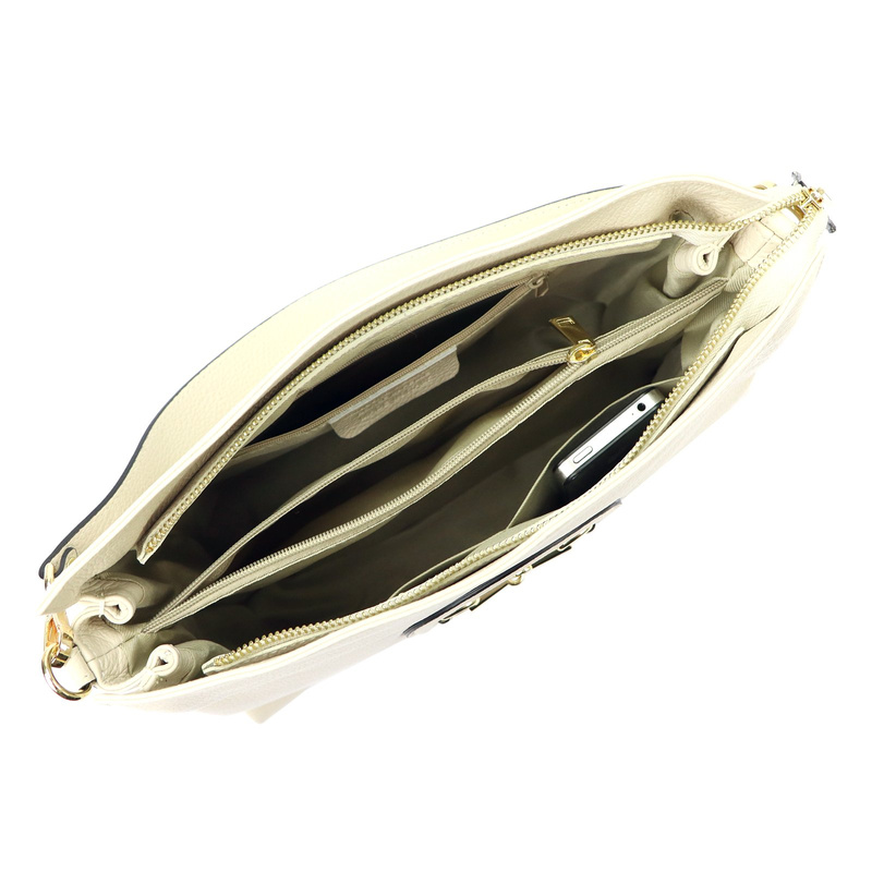 Luka damska torebka na ramię skóra naturalna listonoszka 2 komory organizer