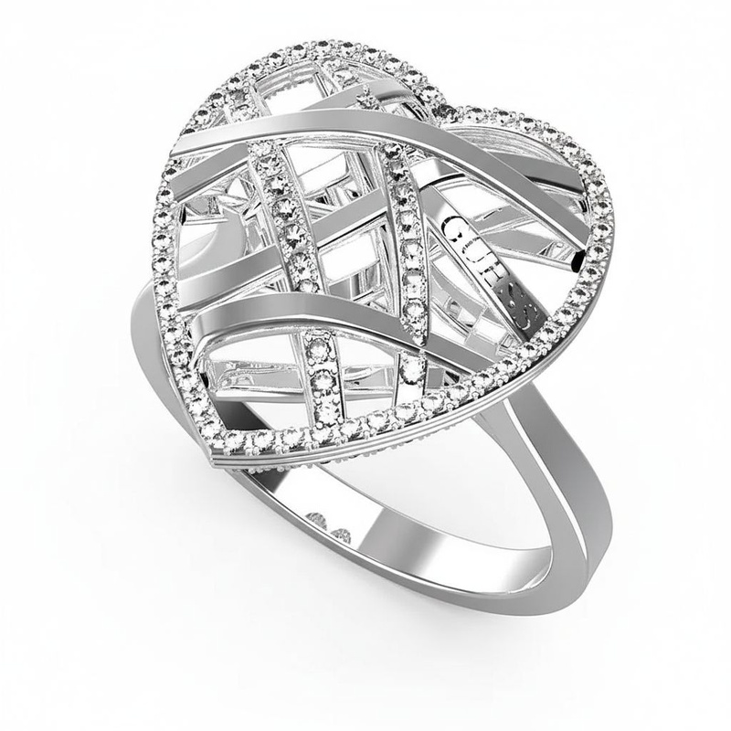 Biżuteria GUESS JUBR03101JWRH. Pierścionek, Kolor szary. Kobieta.