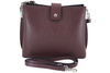 Modny kuferek skórzany damski włoski- Bordowy