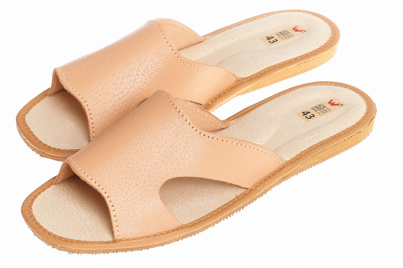 Wójciak Podhale męskie kapcie domowe skóra naturalna klin 1,5 cm wygodne