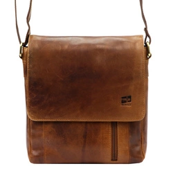 Pojemna Męska saszetka przez ramię ze skóry naturalnej raportówka Nordee