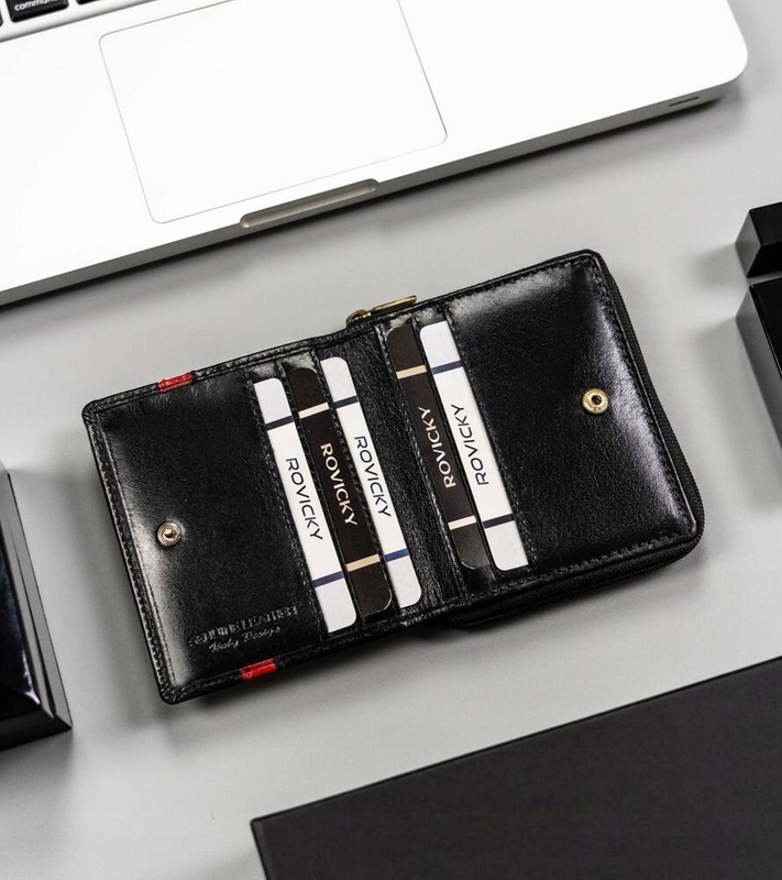 Kompaktowy męski skórzany portfel Rovicky z RFID