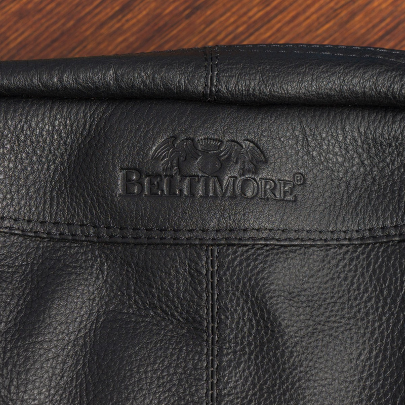 Kosmetyczka skórzana czarna saszetka podróżna duża Beltimore J48