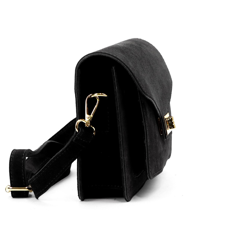 Vera Pelle damska listonoszka skóra naturalna zamsz torebka przez ramię