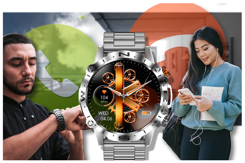 SMARTWATCH MĘSKI GRAVITY GT20-1 - AMOLED, DODATKOWY PASEK (sg024a)