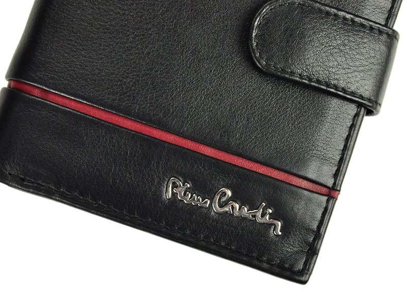 Portfel Skórzany Męski Duży Stylowy Czarny Skóra Naturalna Pierre Cardin