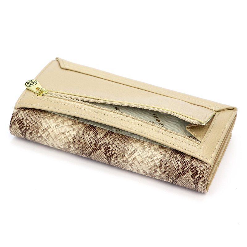 Klasyczny duży Skórzany damski portfel Gregorio