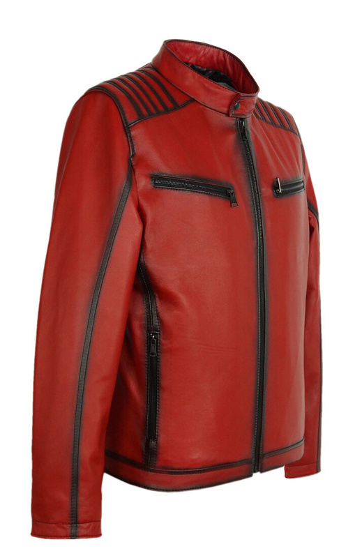 Bukowski Kurtka skórzana męska zapinana na zamek pilotka casual