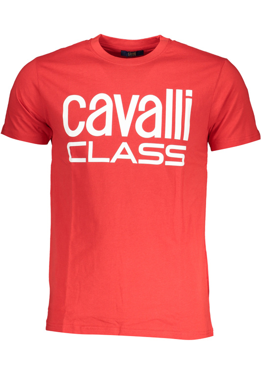 T-SHIRT MĘSKI Z KRÓTKIM RĘKAWEM KLASY CAVALLI CZERWONY