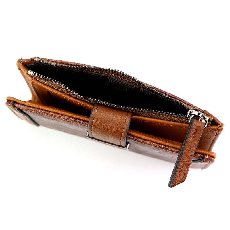 Pionowy duży elegancki Damski portfel ze skóry ekologicznej marki Eslee