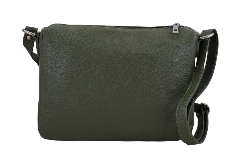 Listonoszka ze skóry naturalnej -  Zielona