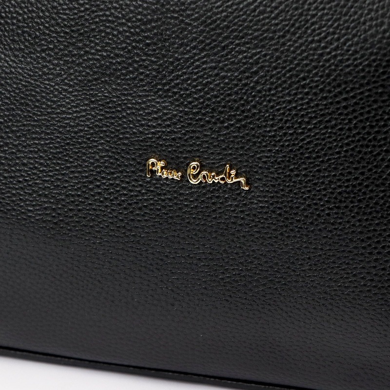 Duża Skórzana damska shopperbag torebka na ramię z uchwytem Pierre Cardin
