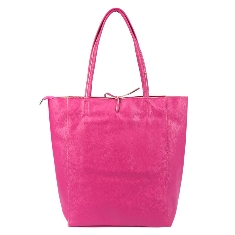 Skórzana damska shopperbag z kieszenią od MiaMore