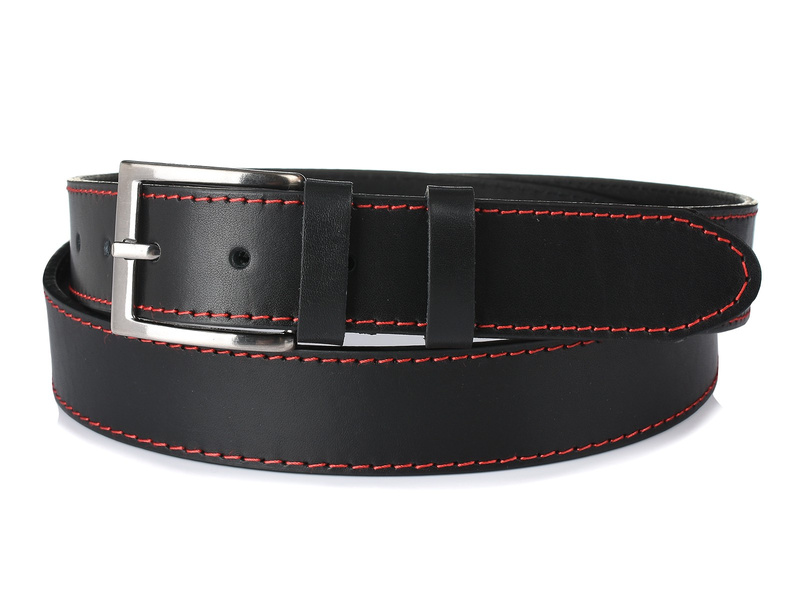 BELTIMORE pasek ze skóry licowej naturalnej premium A36 : Kolory - czarny, Rozmiar pasków - r.110-125 cm