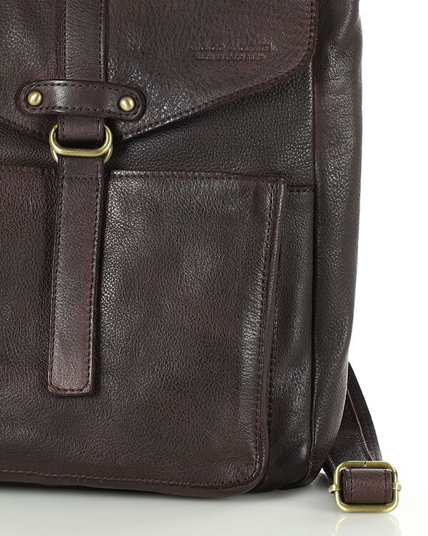 Plecak skórzany damski A4 - MARCO MAZZINI czekoladowy brąz